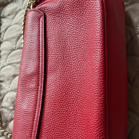 Authentic Gucci SoHo Chain Crossbody Red Leather Handbag - Picture 9 of 10
